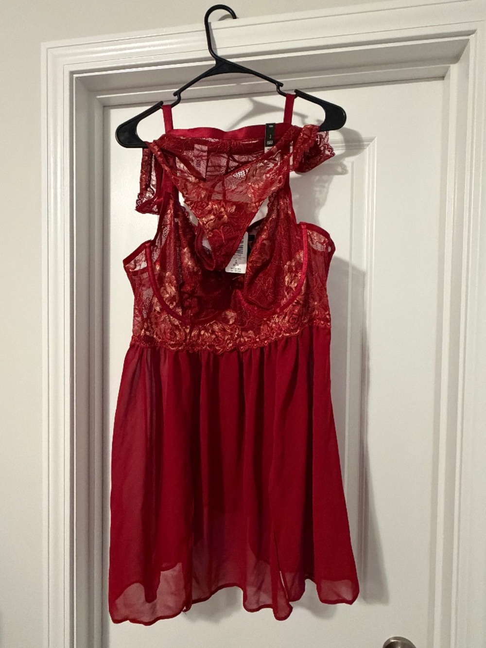 Torrid Strappy Lurex Lace Babydoll With matching thong